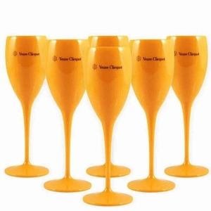 Veuve Clicquot Orange Champagne Flutes